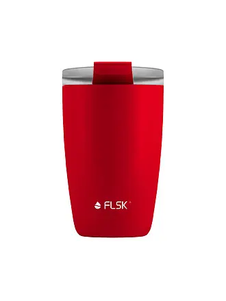 FLSK | Bicchiere termico - Tazza termica CUP Tazza da caffè da asporto 0,35 l Acciaio inossidabile Oliva | rot